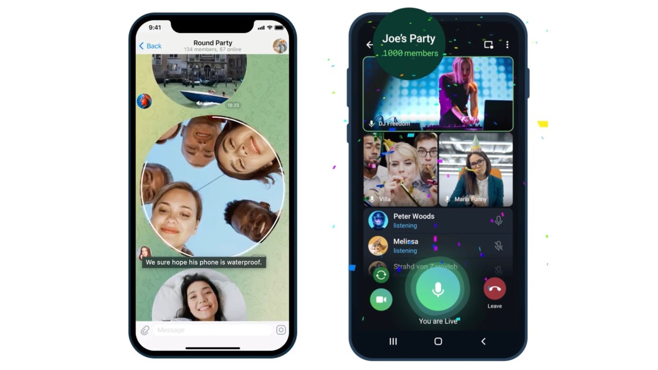 Telegram, Video Oynatma Hızı, Sesli Ekran Paylaşımı ve 1000 İzleyiciye Kadar Görüntülü Arama Özelliklerini Duyurdu