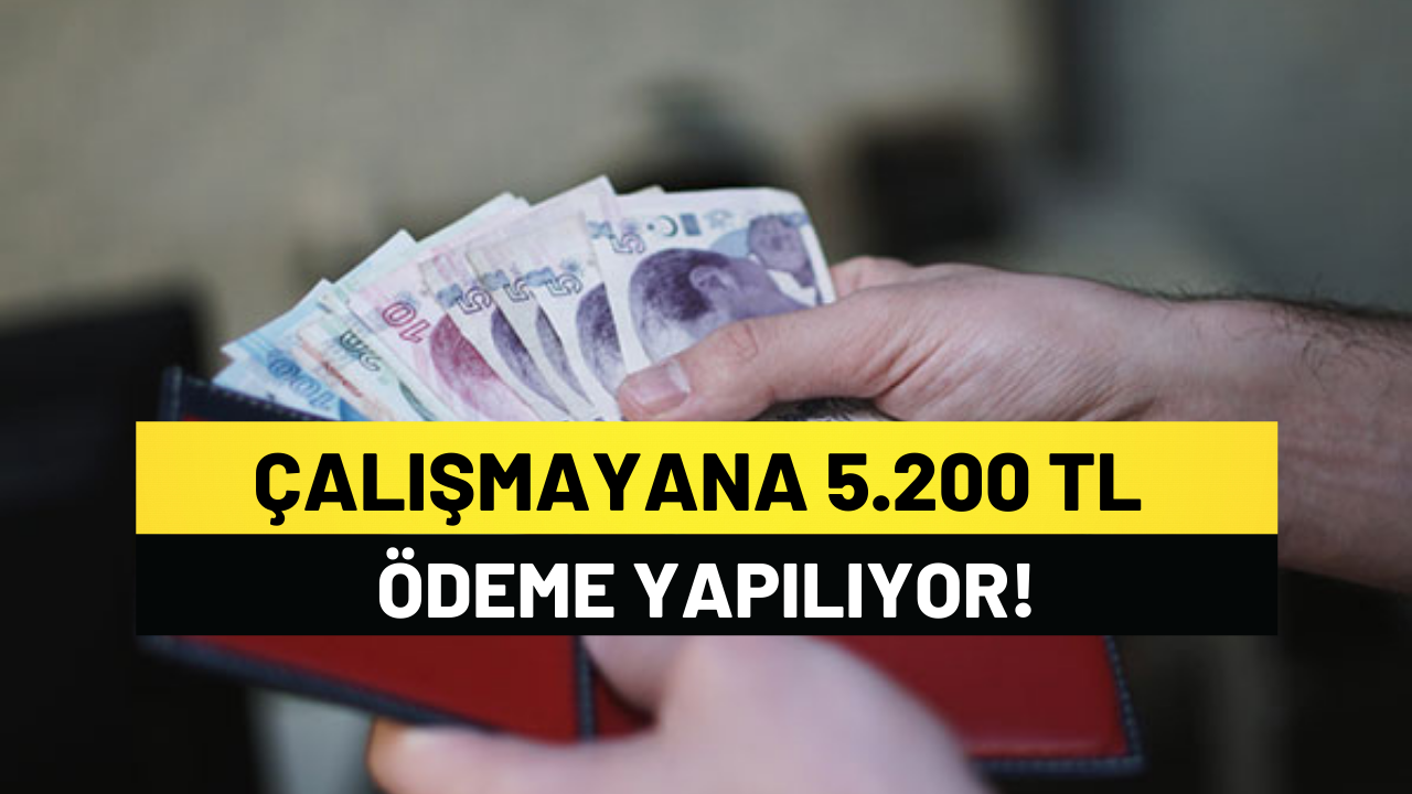 Çalışmayana 5.200 TL Ödeme Yapılıyor!