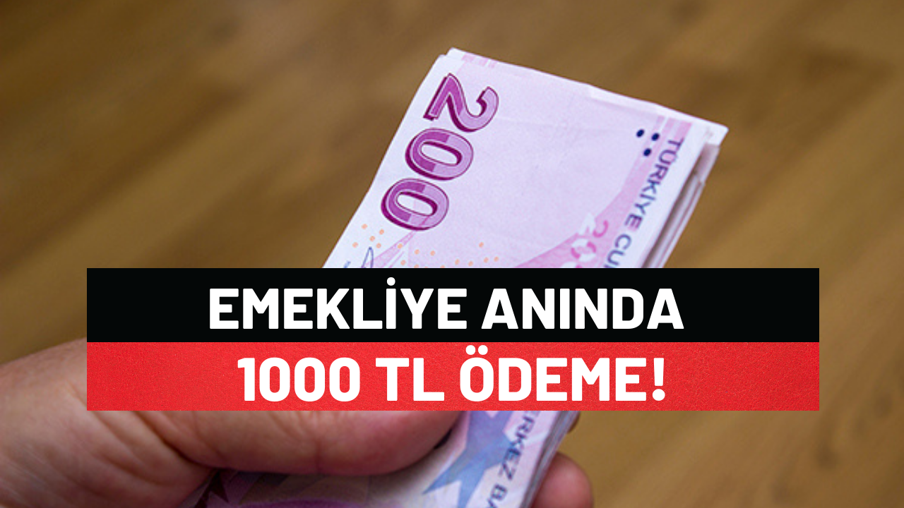 Emekliye Anında 1000 TL Ödeme!