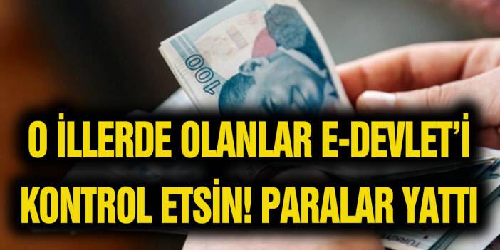 Bu İlde yaşıyorsanız, E-devlet'ten kontrol edin, Paralar hesaba yattı..